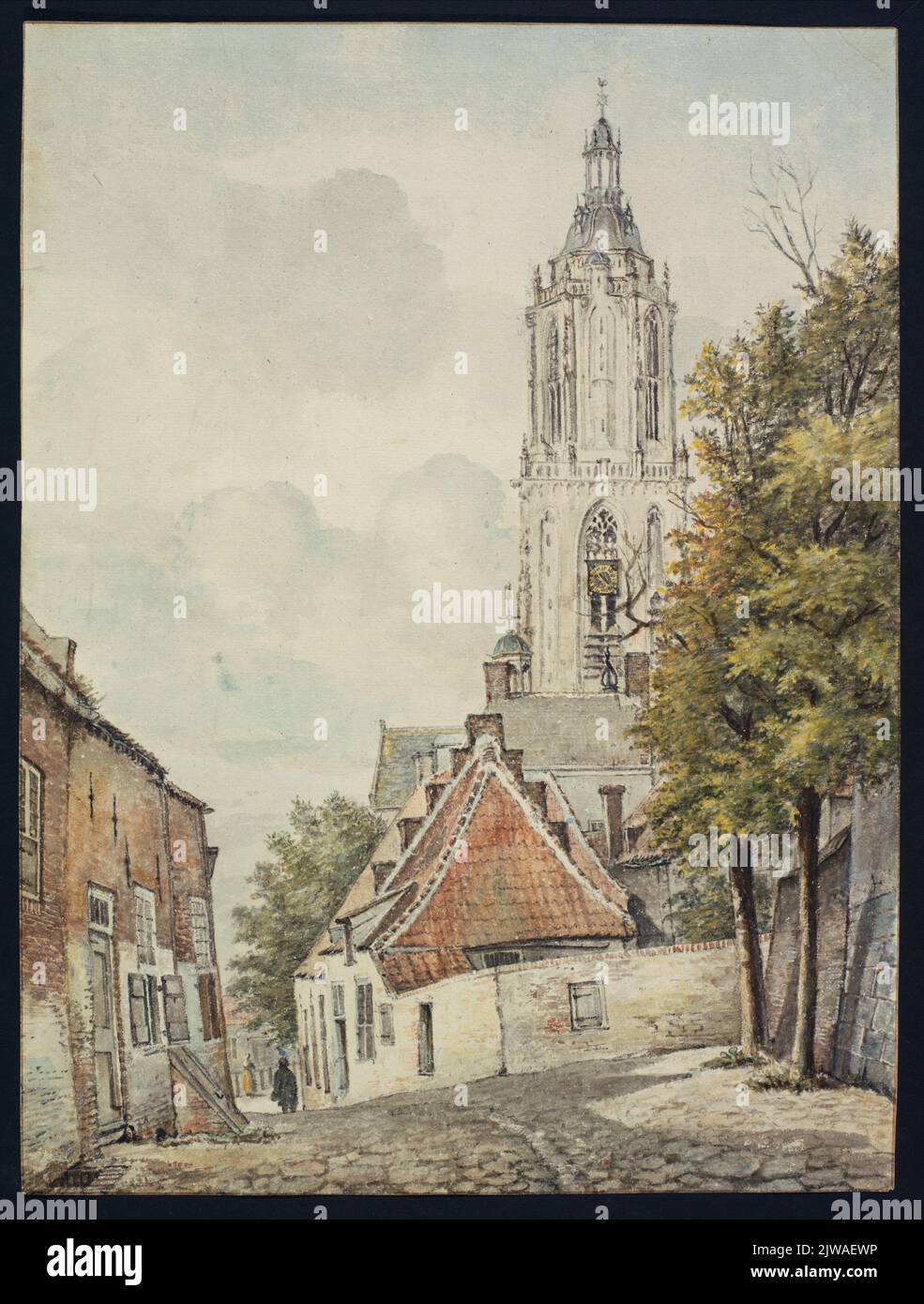View of the Noorderbrug over the Stadsbuitengracht in Utrecht, from Noorderstraat. In the background some houses on the Weerdsingel O.Z. Stock Photo