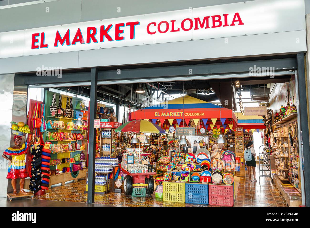Bogota Colombia,El Dorado International Airport Aeropuerto Internacional El Dorado terminal concourse gate area inside interior,store stores business Stock Photo