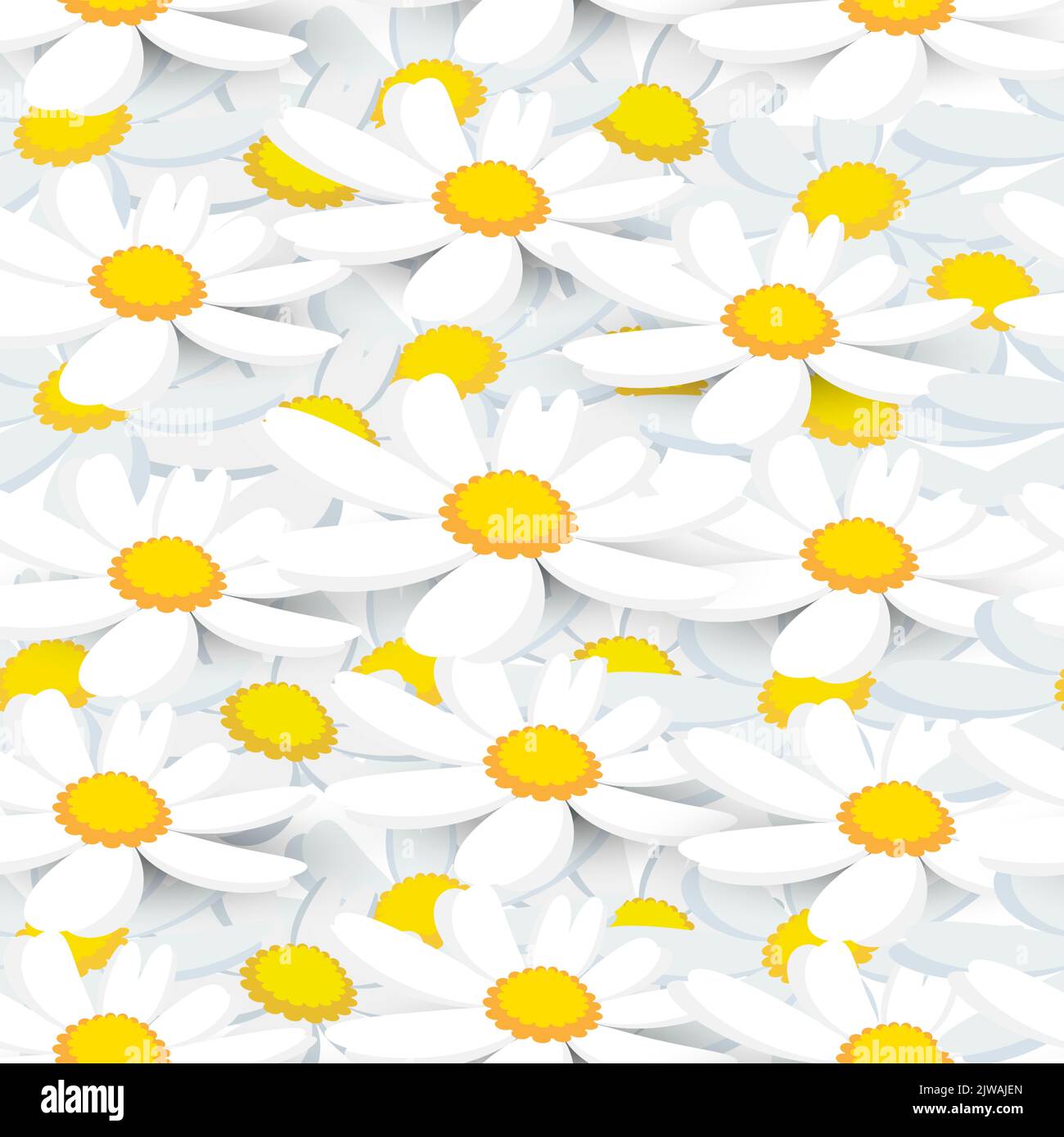 Vector seamless pattern with cute daisies background. Creative floral ...