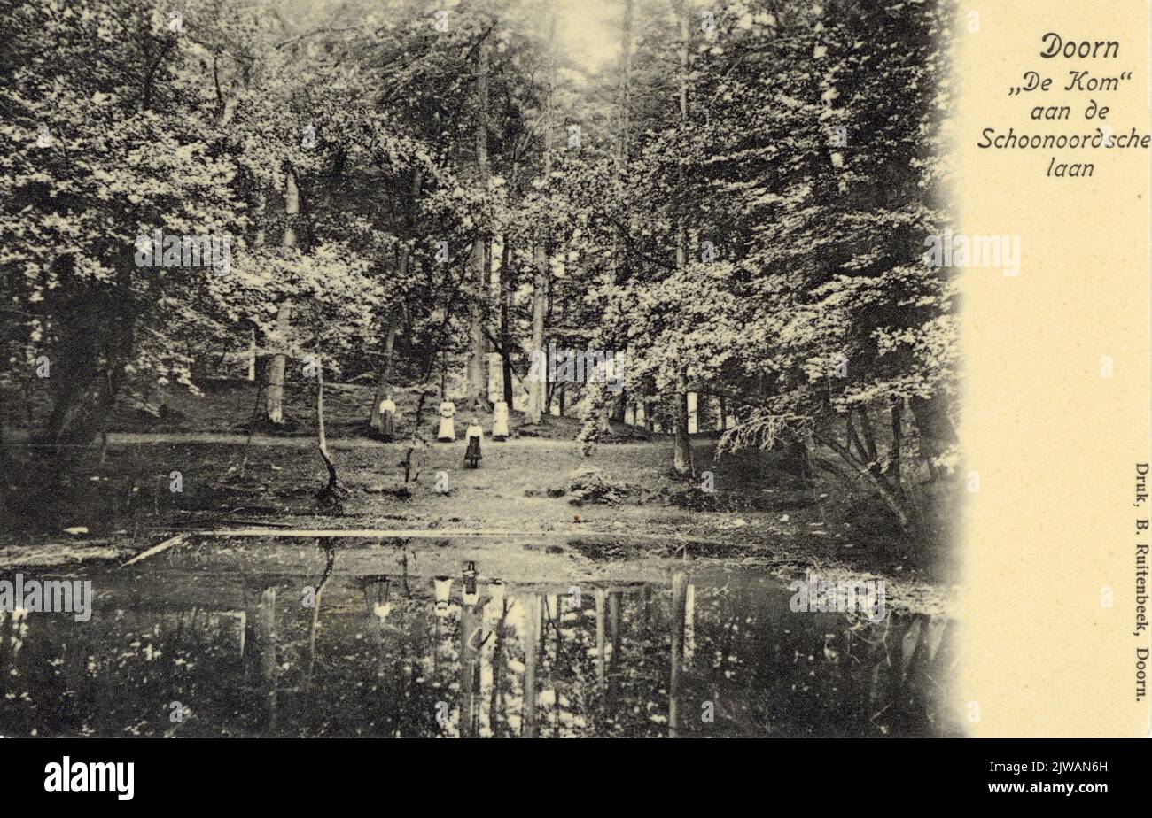 View of the pond in the park of the Schoonoord country estate (Postweg 18) in Doorn. Stock Photo