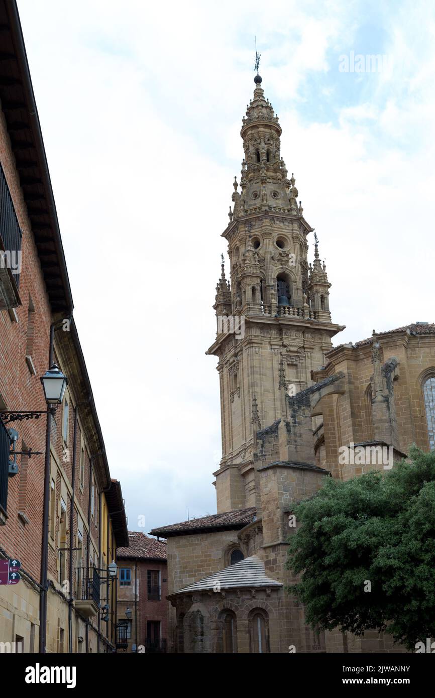 Town of Santo Domingo de la Calzada, in the north of Spain, an area of passage for pilgrims on the Pilgrim's Way to Santiago de Compostela. Stock Photo
