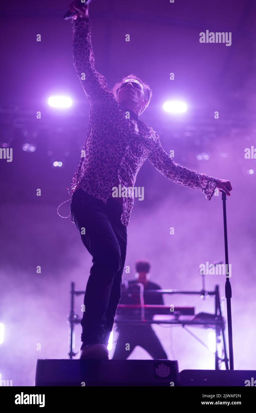 Mexican band Cafe Tacvba performing live at Vive Latino 2022 Music Festival in Zaragoza, Spain Stock Photo