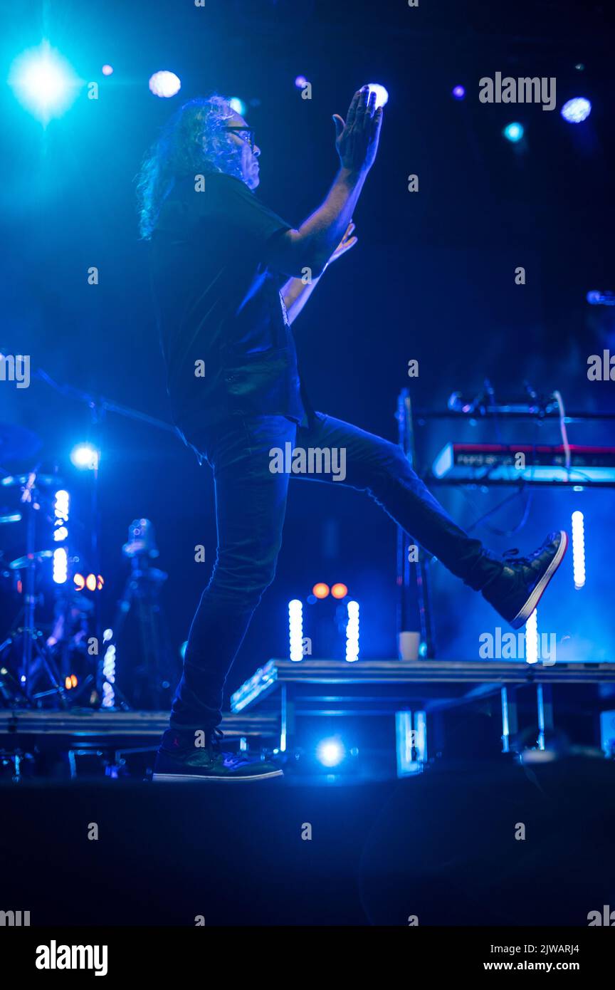 Mexican band Cafe Tacvba performing live at Vive Latino 2022 Music Festival in Zaragoza, Spain Stock Photo