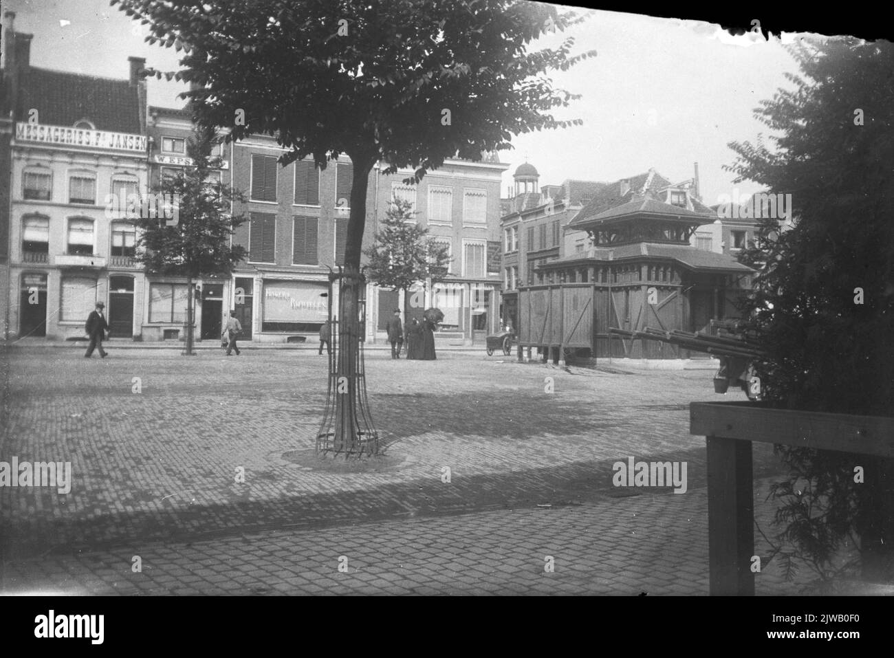View of the Neude in Utrecht, from the shop of Joh. A. Moesman (Neude 7). Stock Photo