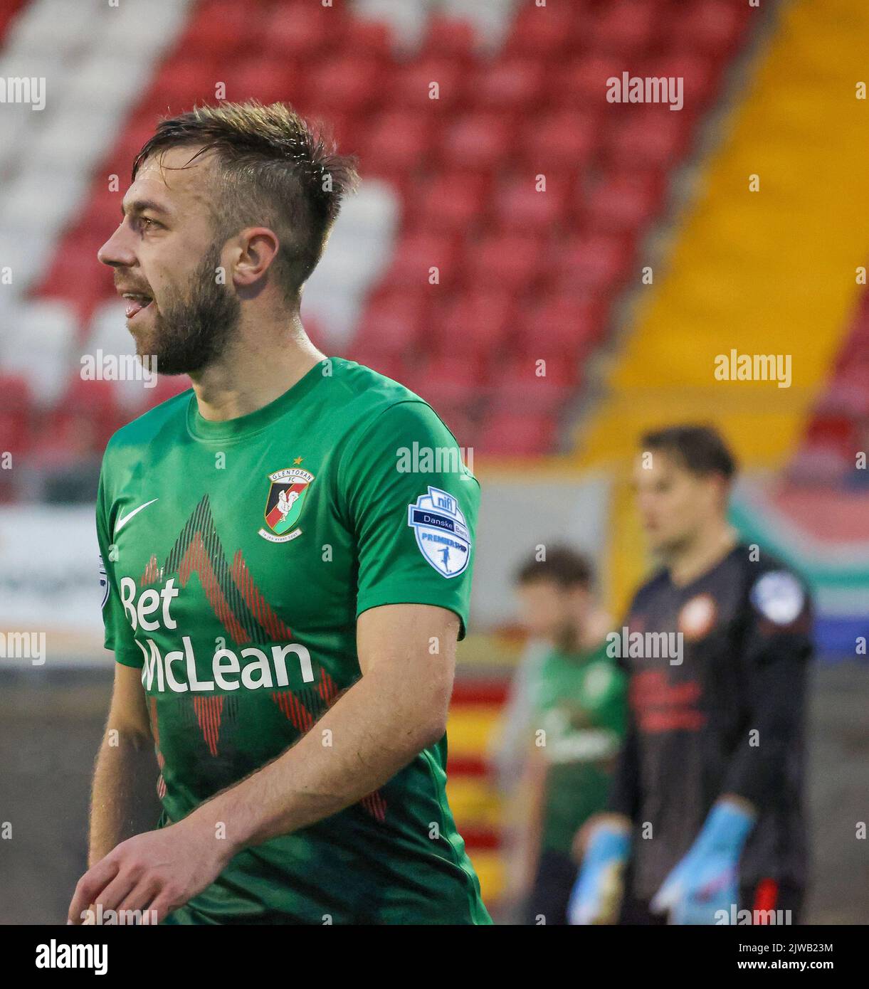 Shamrock Park, Portadown, County Armagh, Northern Ireland, UK. 26 Aug 2022. Danske Bank