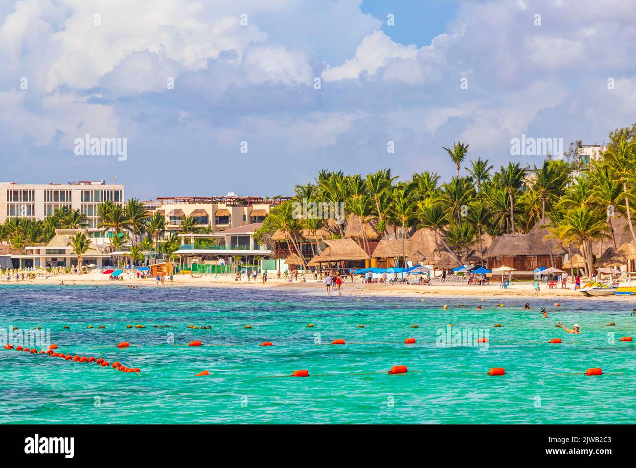 Playa del Carmen 18. August 2021 Tropical mexican beach landscape