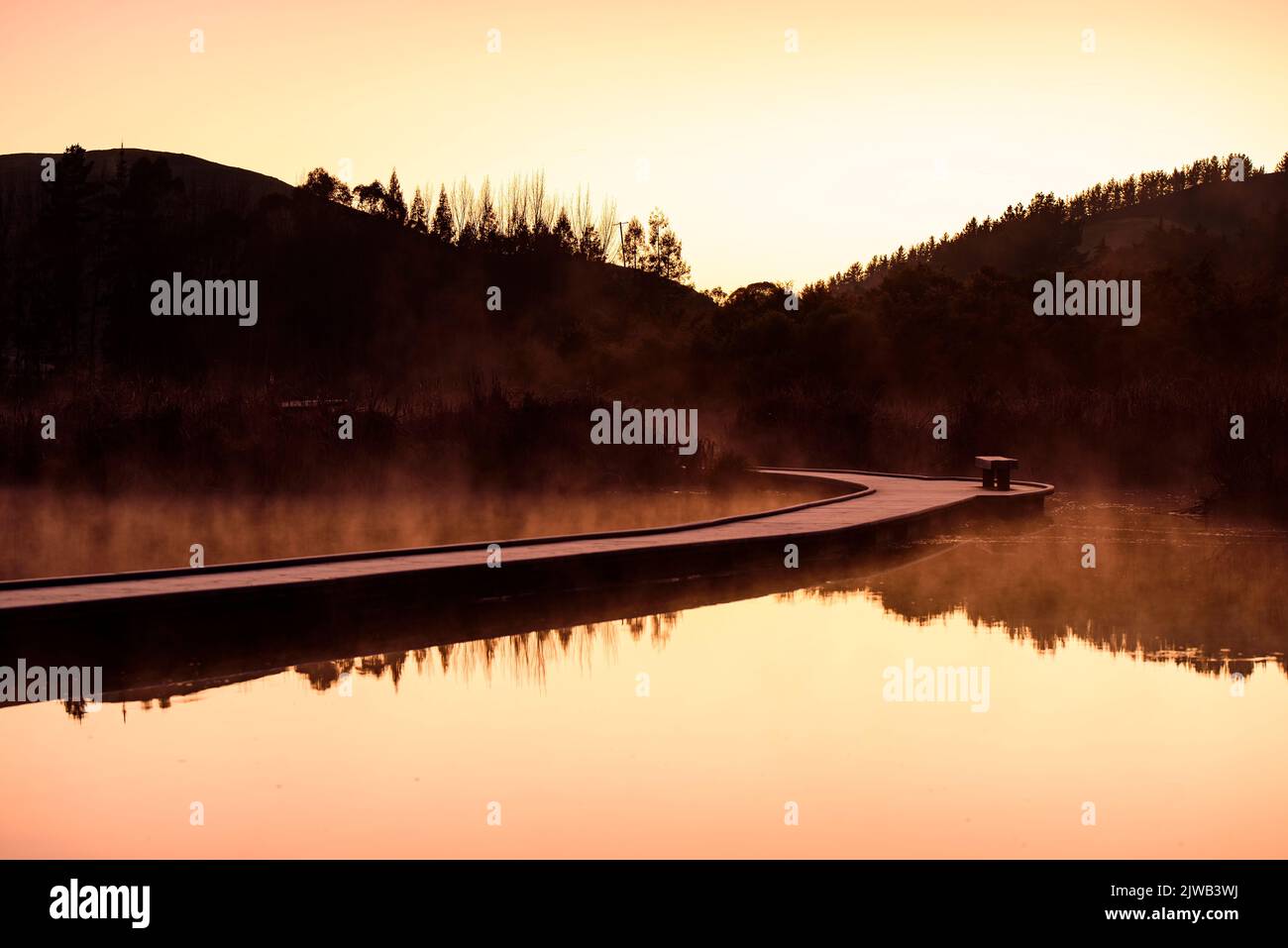 Sunrise in Peka Peka regional park, Hawke's Bay, New Zealand Stock