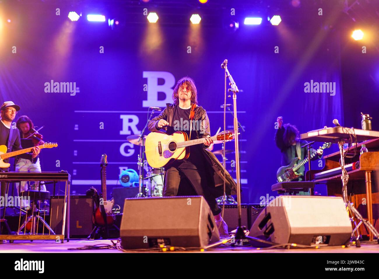 Dorset, UK. Sunday, 4 September, 2022. Bright Eyes (Conor Oberst) performing at the 2022 edition of the End of the Road festival at Larmer Tree Gardens in Dorset. Photo date: Sunday, September 4, 2022. Photo credit should read: Richard Gray/Alamy Live News Stock Photo
