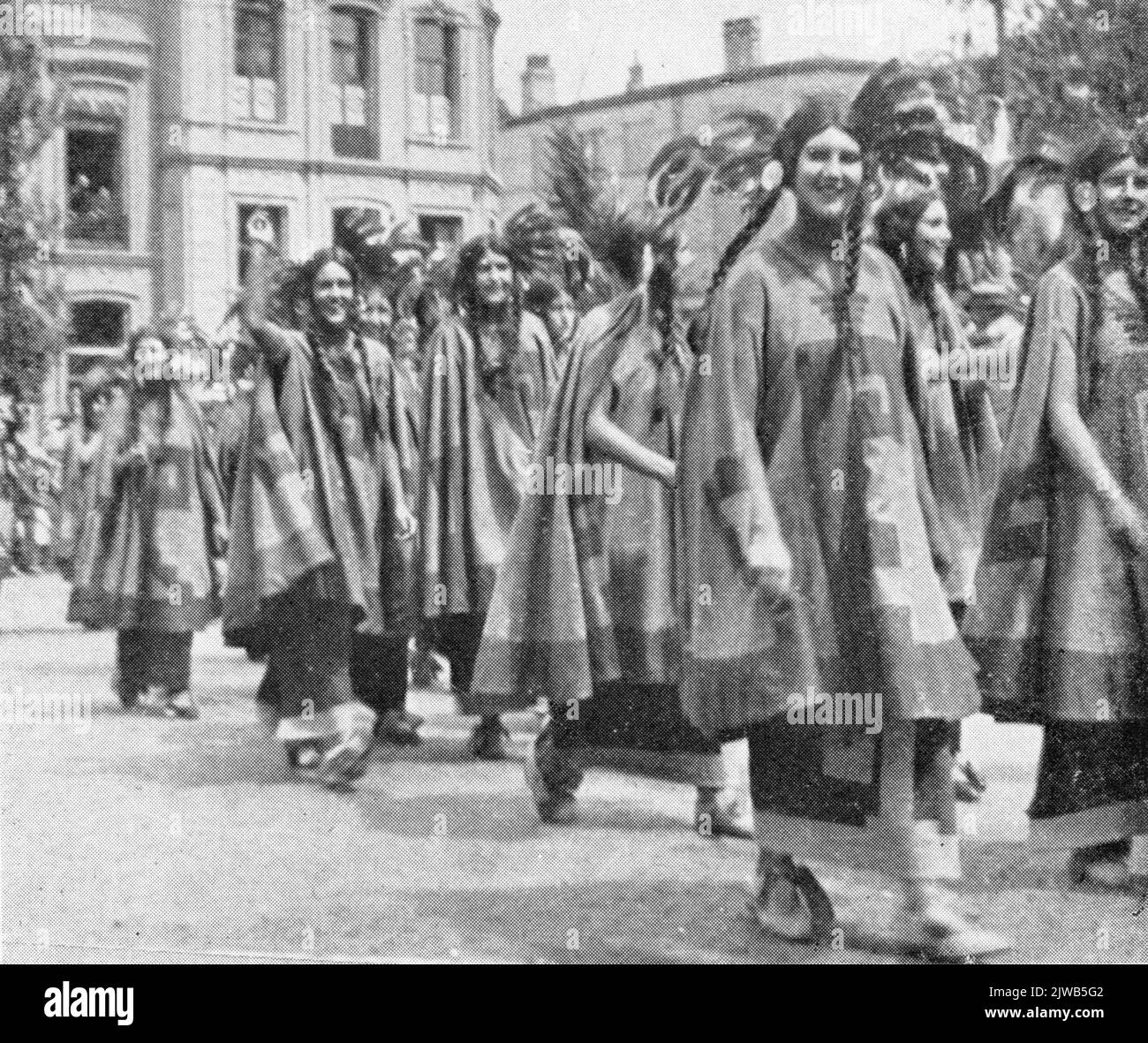 Image of a group in the Maskerade procession on the occasion of the celebration of the 59th anniversary of the Utrecht University (295th anniversary) with the theme Cortez. Stock Photo