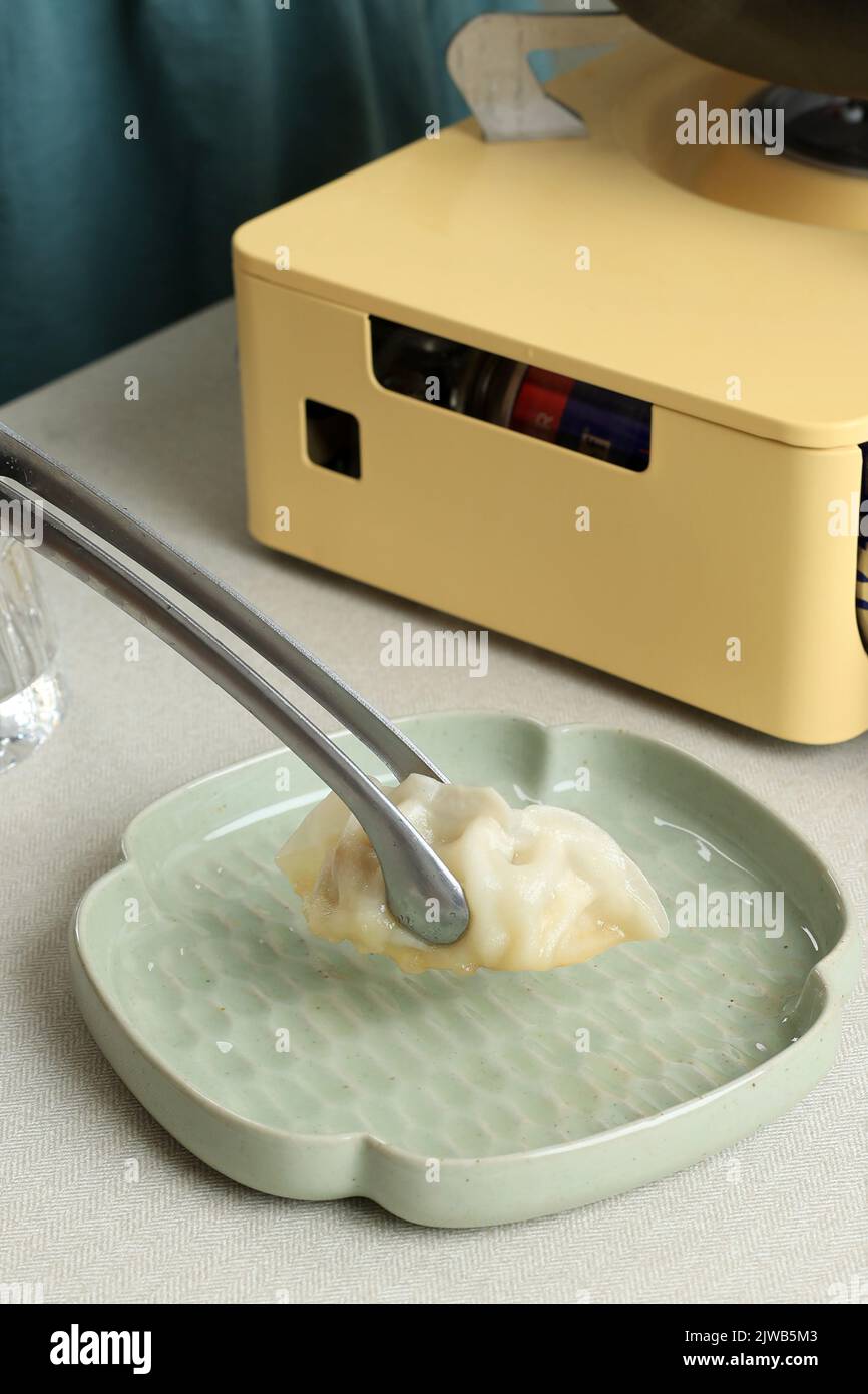 Cooking Gyoza using Stainless Tongs, Step by Step in the Kitchen