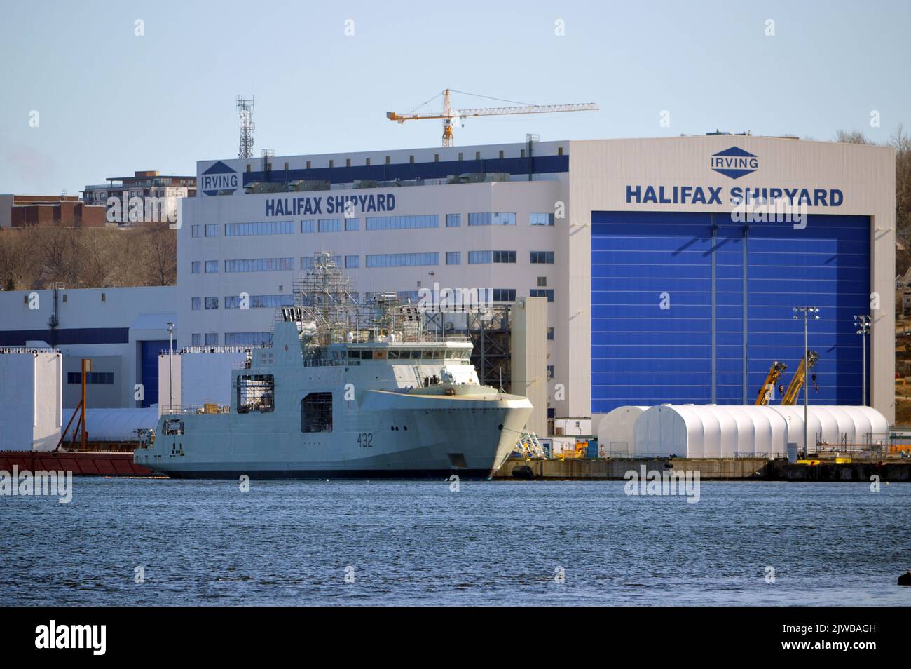 The Halifax Shipyard in Halifax, Nova Scotia, Canada, operated by Irving Shipbuilding. Stock Photo