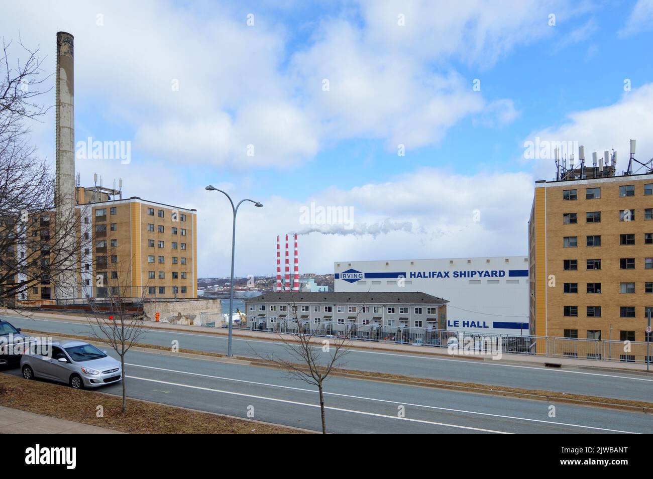 Mulgrave Park, a public housing estate in Halifax, Nova Scotia, Canada, with the Halifax