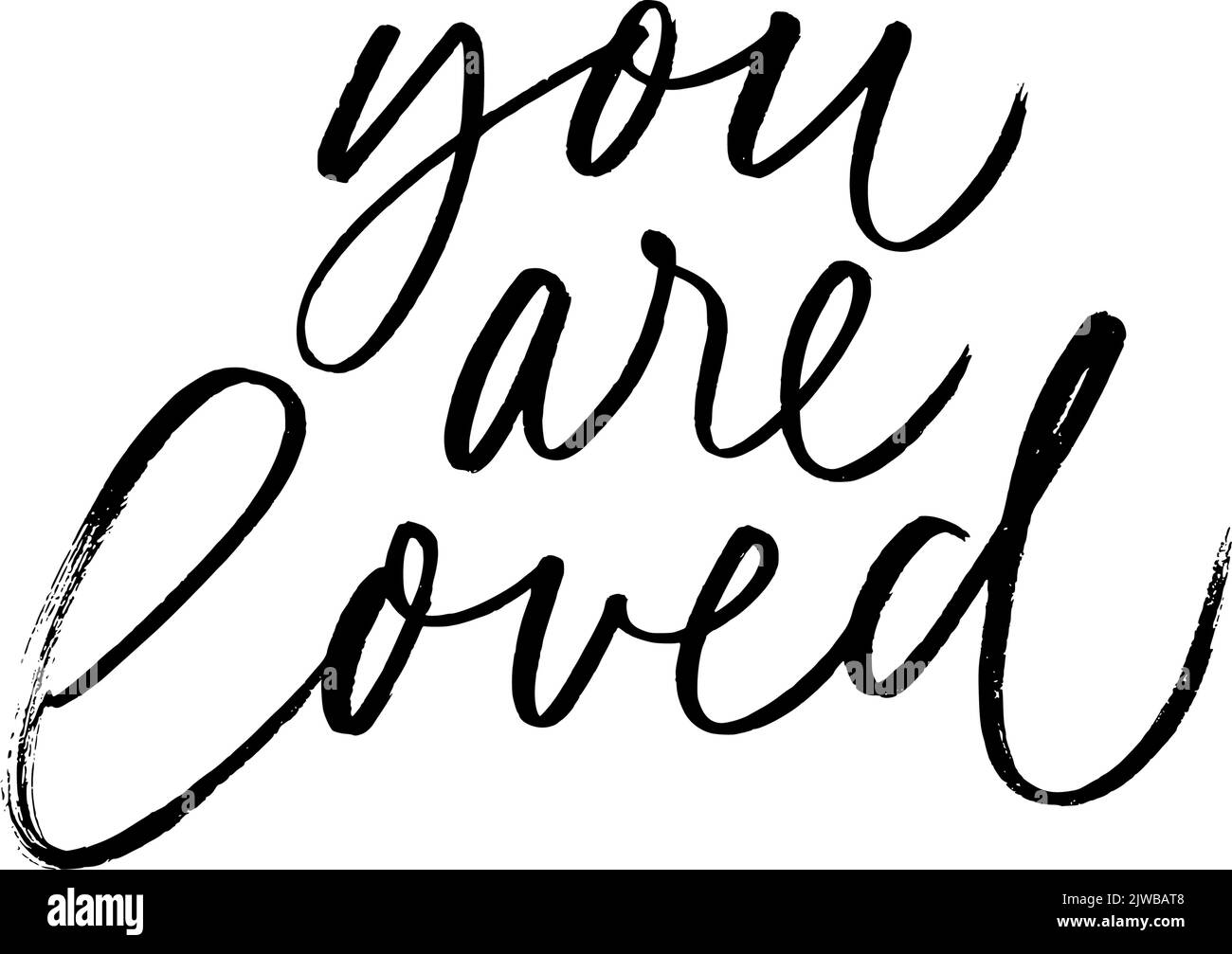 You are loved modern brush vector calligraphy Stock Vector Image & Art