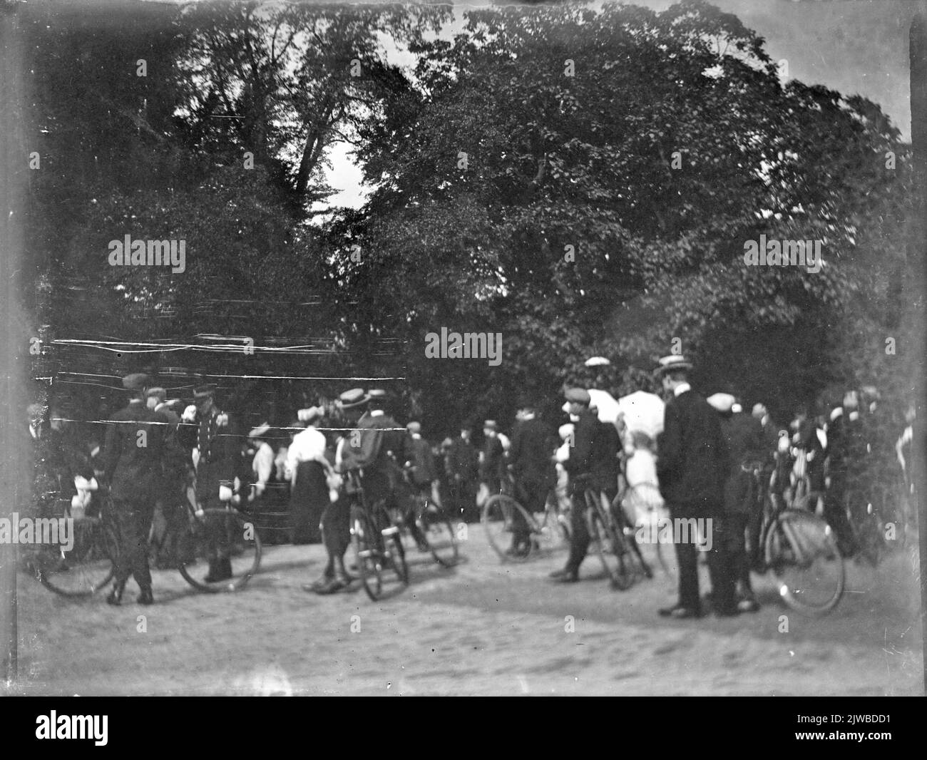 Image of the audience that has run out to the Hogelandse Park in