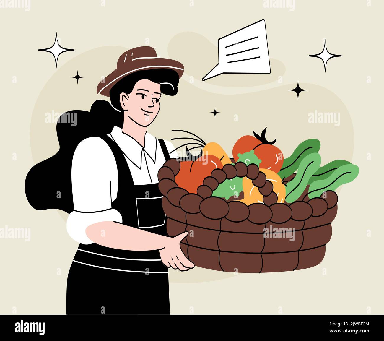 Happy farmer concept Stock Vector Image & Art - Alamy