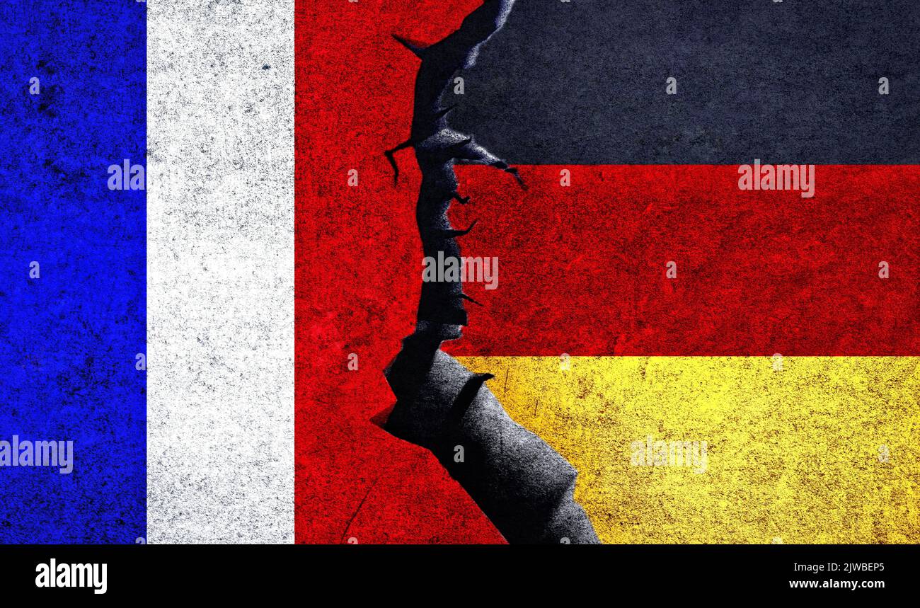 France Vs Germany Flags On A Wall With A Crack Germany France France Vs Germany Flags On A Wall With A Crack Germany France