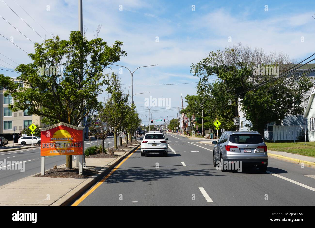 Dewey Beach, Delaware, U.S - September 3, 2022 -Traffic on Route 1 North in the summer Stock Photo
