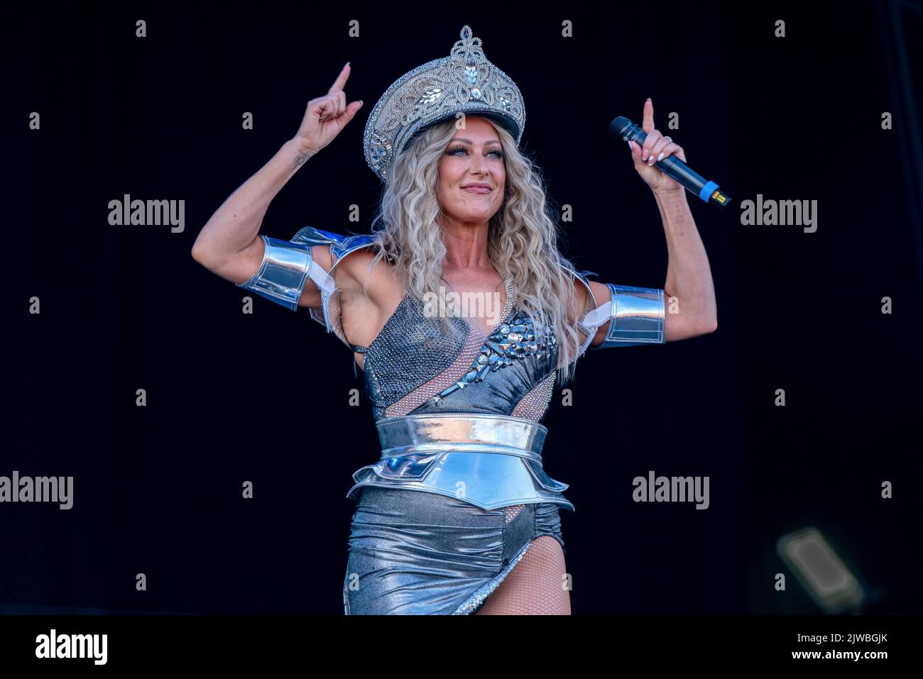 Faye Tozer with band Steps who are celebrating a new number 1 album, take to the main stage at