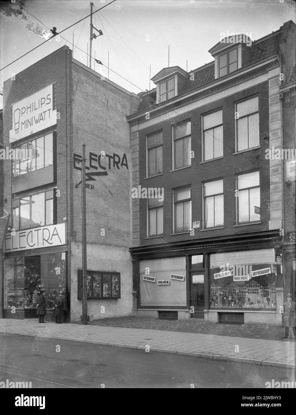 View of the facades of the Potterstraat 1618 buildings in Utrecht. The