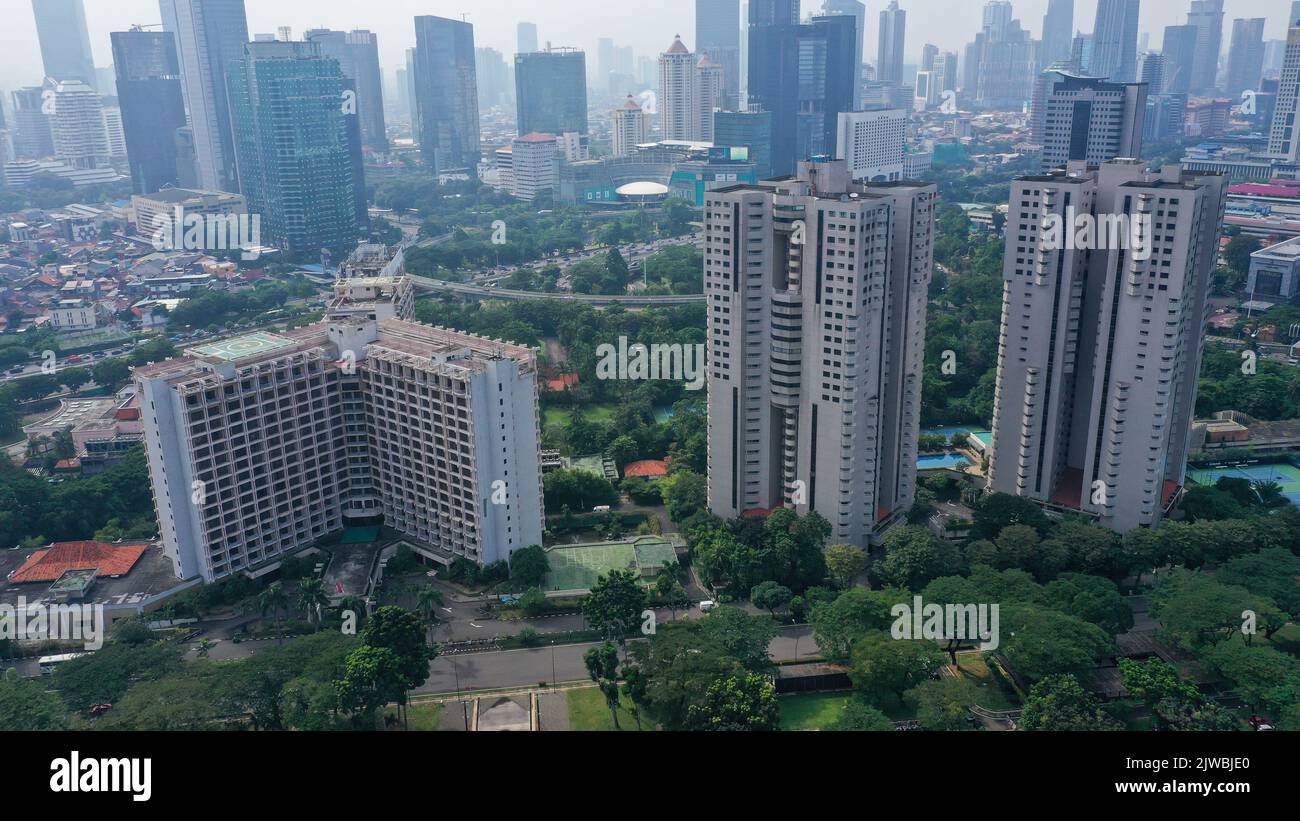 Aerial view of apartment high rise buildings in Jakarta, Indonesia