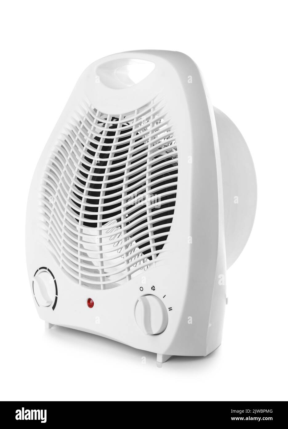 Electric fan heater on white background Stock Photo Alamy
