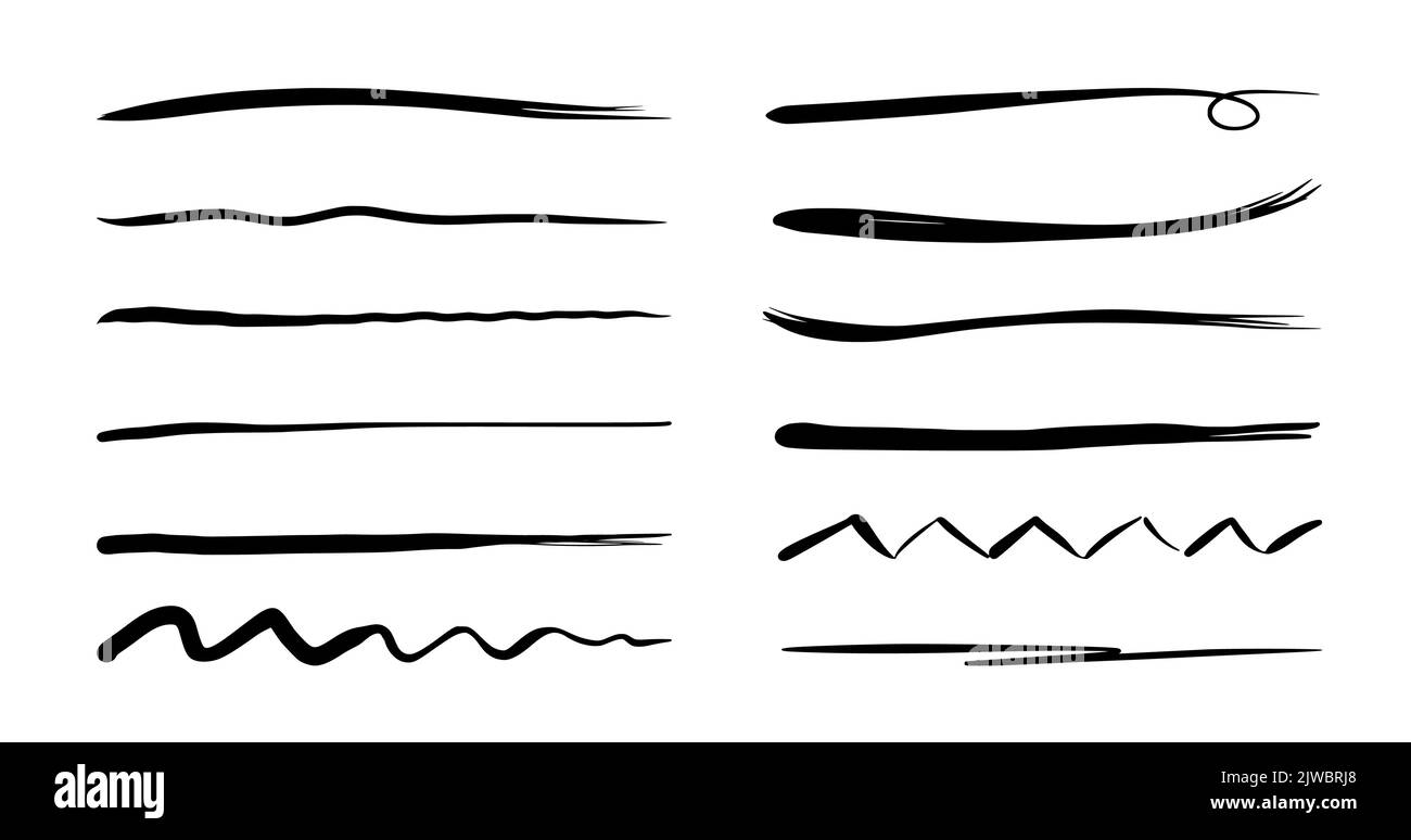 Line marker stroke underline. Marker highlight brush effect
