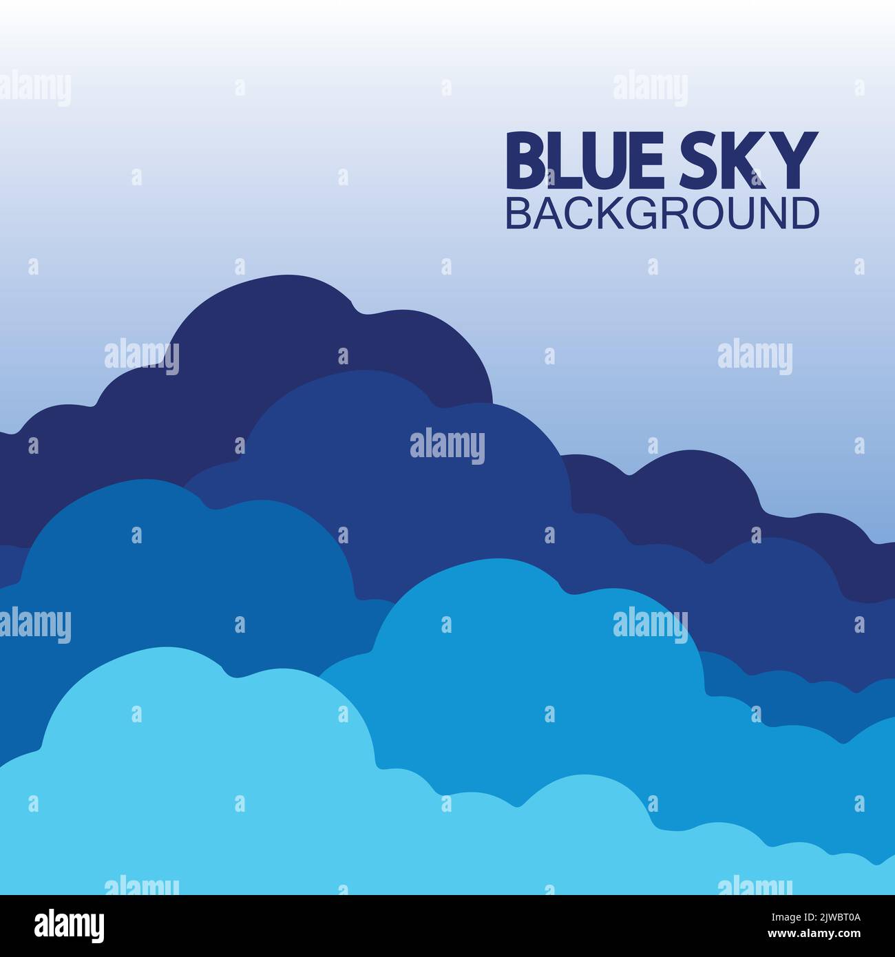 Blue sky with clouds background vector illustration design. Stock Vector
