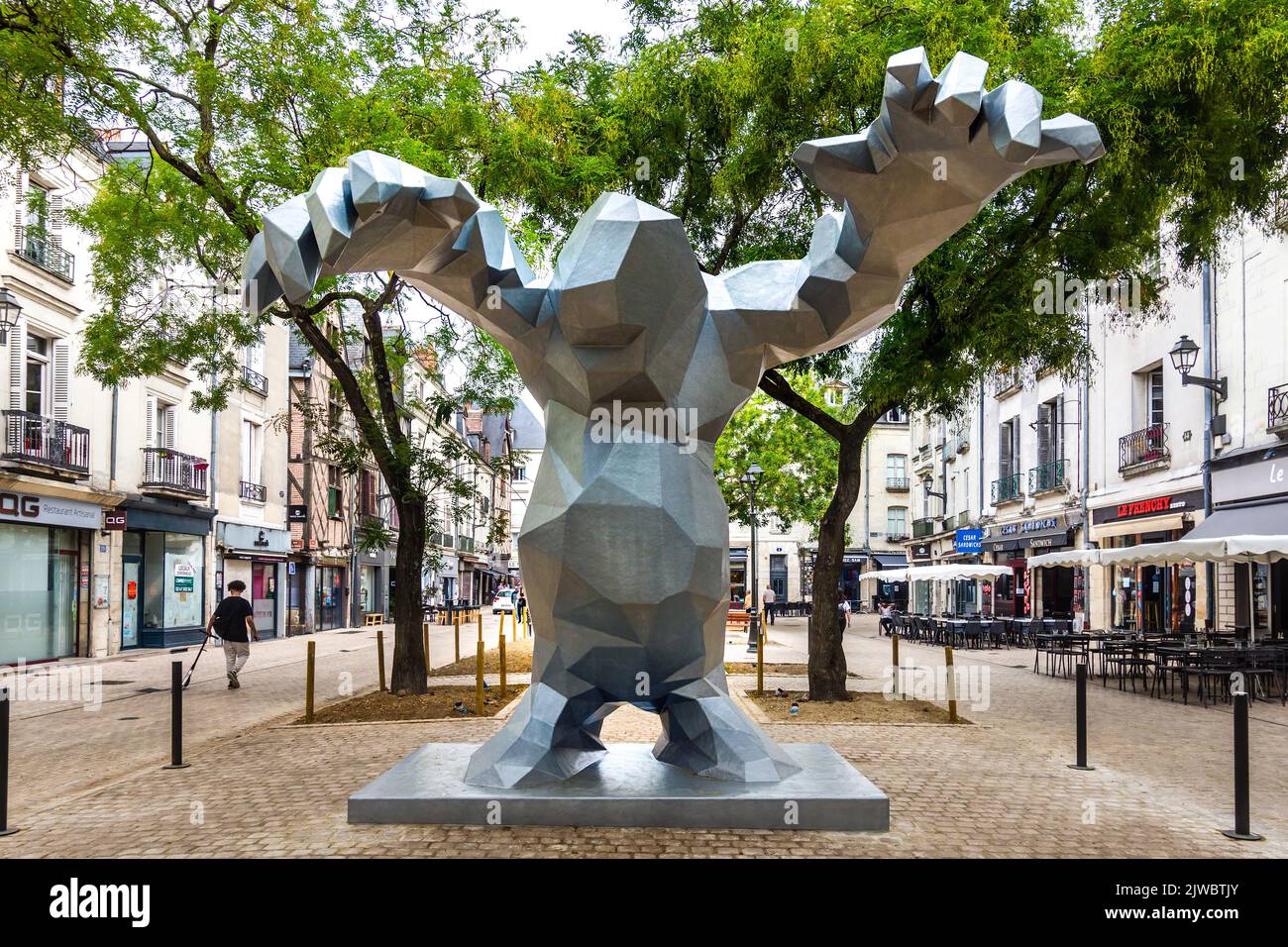 'Le Monstre' created by Xavier Veilhan returns to the Place du Grand Marché, August 2022, after a world-tour - Tours, Indre-et-Loire, France. Stock Photo