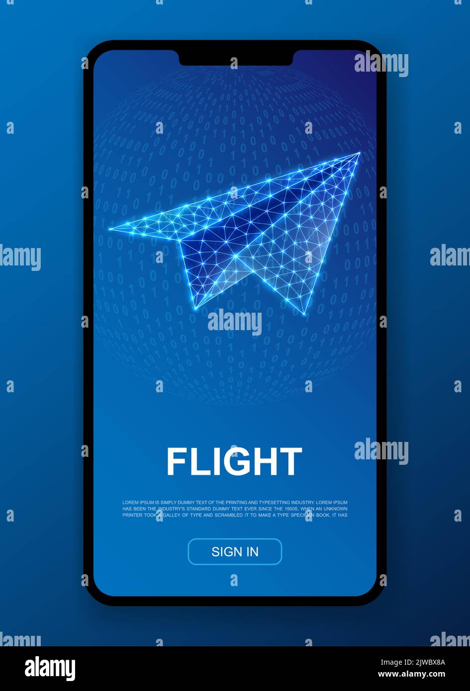 Paper airplane 3d polygonal symbol for UI, UX design template. Low poly ...