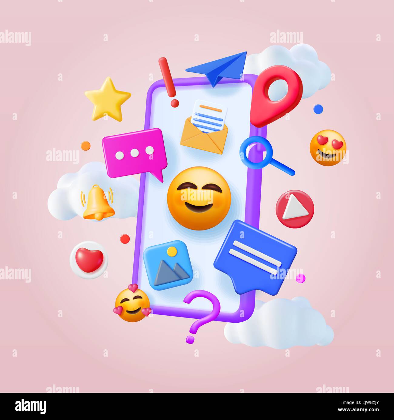 3D Social Media Concept Isolated Stock Vector Image & Art - Alamy