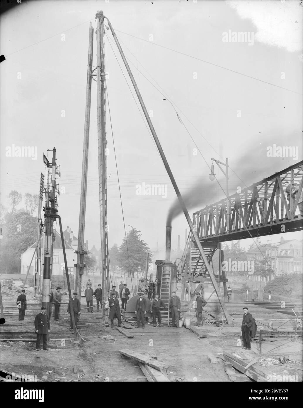 View of a hoisting installation that is used in the work on the