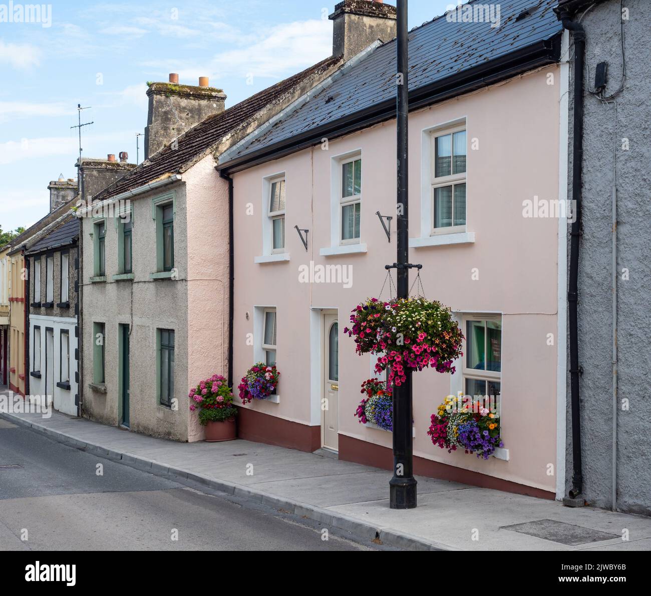 Traditional houses along Main Street in Cong, on the border of County