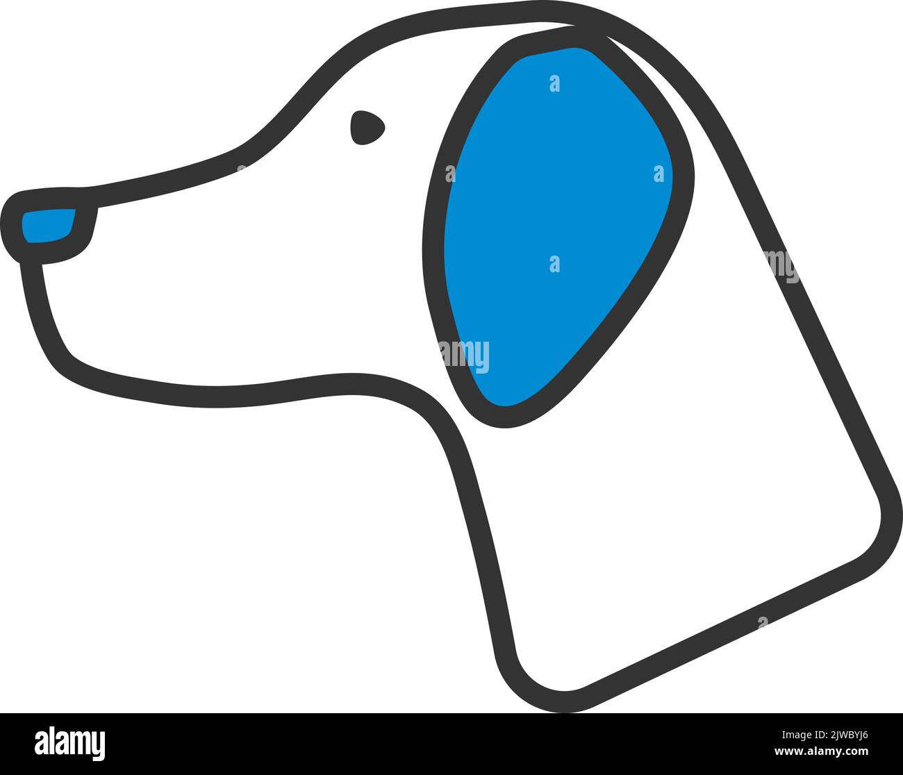 Icon Of Hinting Dog Had. Editable Bold Outline With Color Fill Design. Vector Illustration. Stock Vector