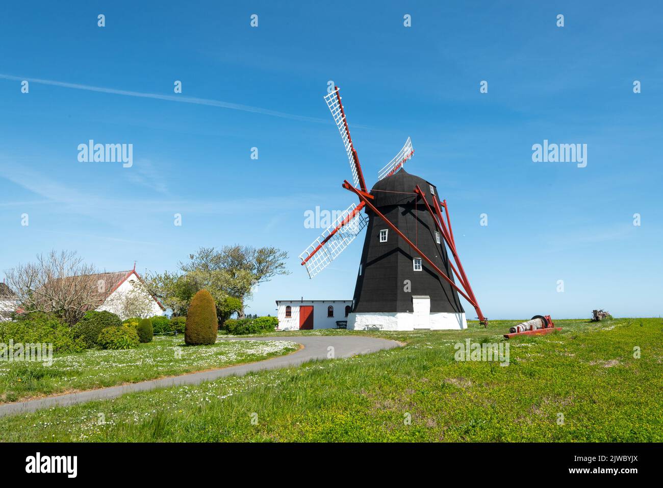 Kuremølle,windmill  Windmühle-Bornholm Dänemark Stock Photo