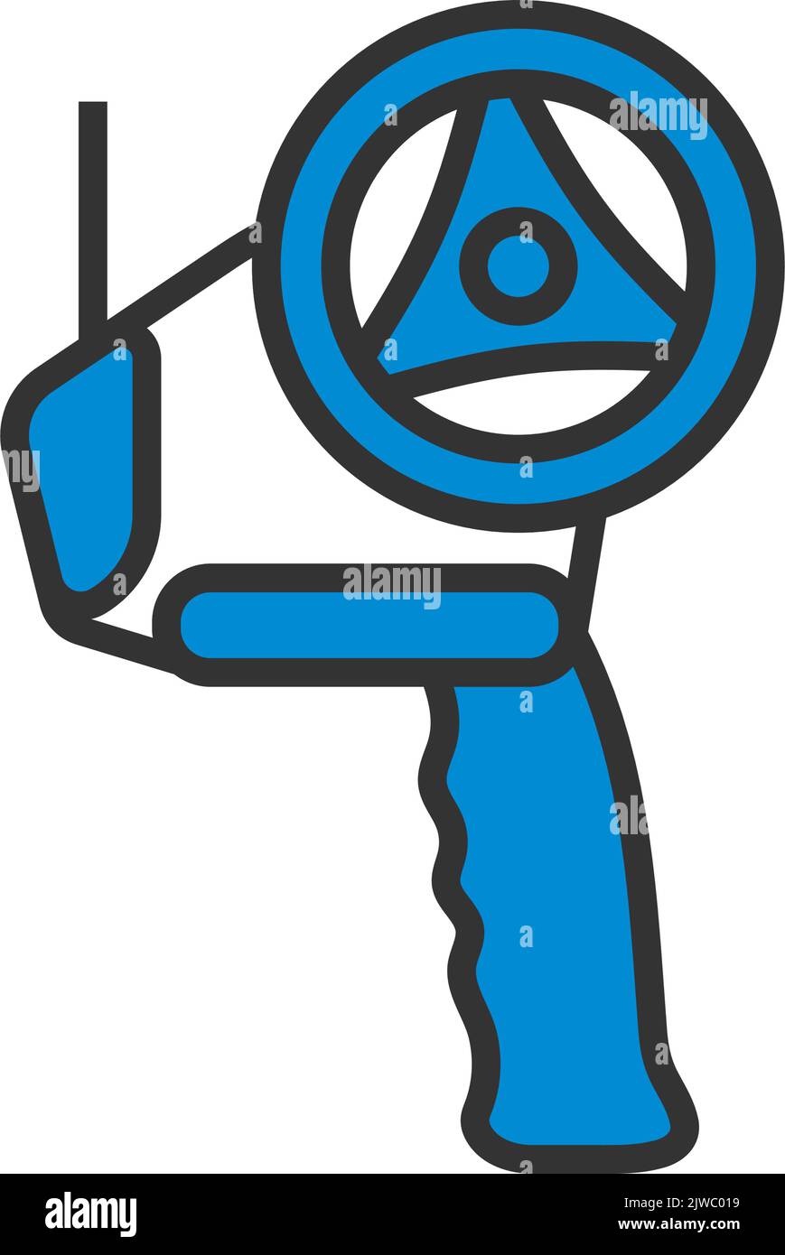 Scotch Tape Dispenser Icon. Editable Bold Outline With Color Fill
