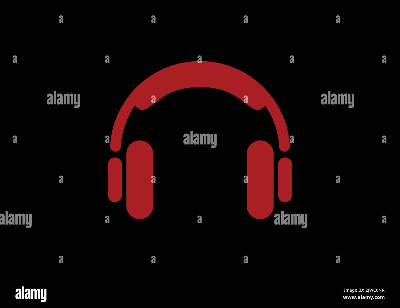 Headphones Earphone Headset Listening Logo Design Template Stock Vector