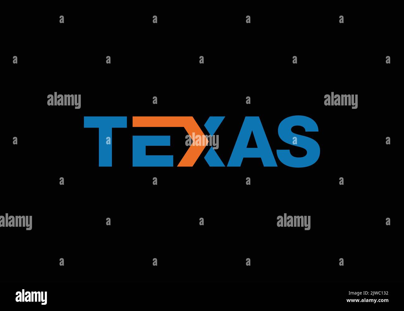 TEXAS Creative Modern Wordmark Logo Design Template Stock Vector
