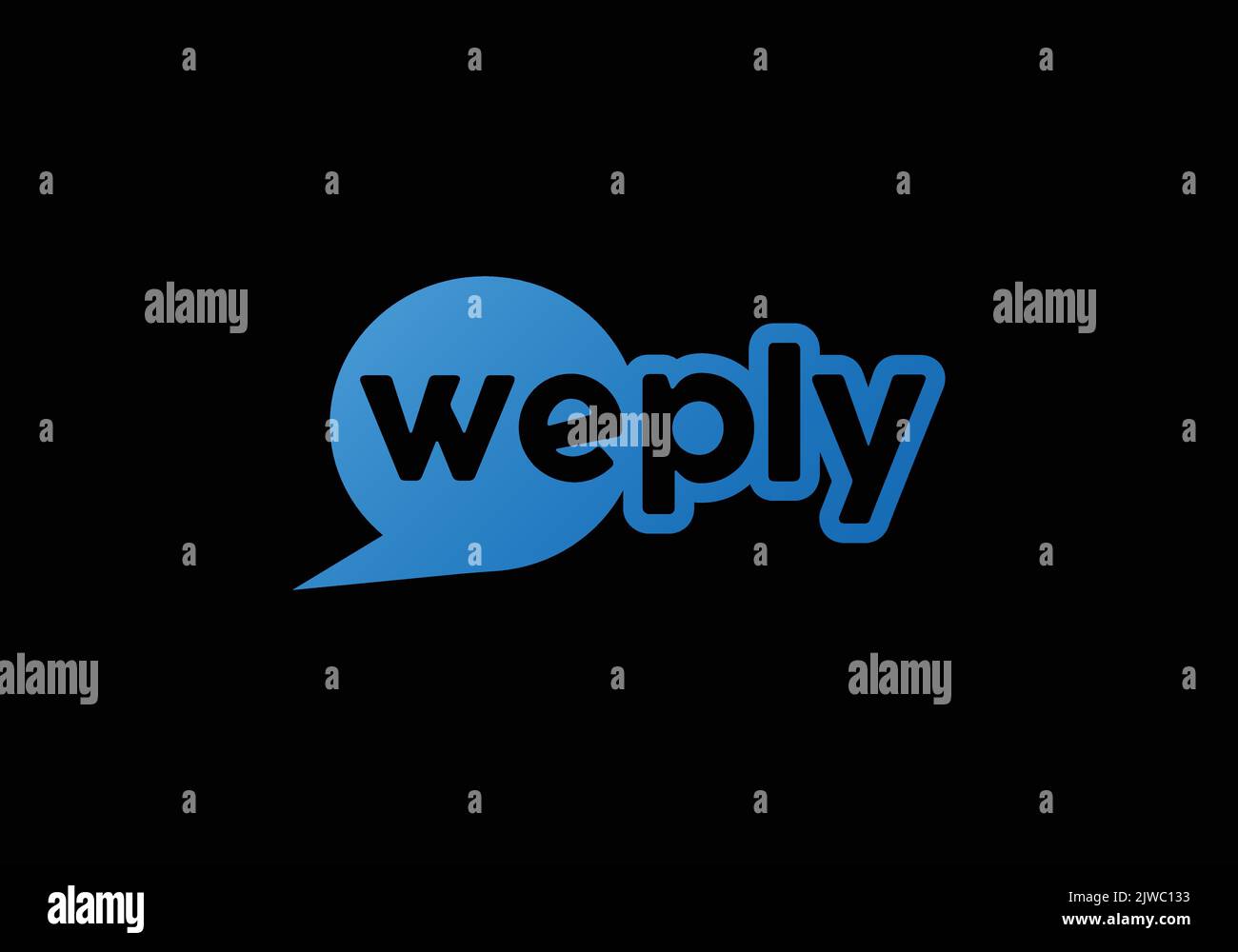 WePly Communication Messaging Chatting Speech Bubble SMS Reply Comment Logo Design Stock Vector