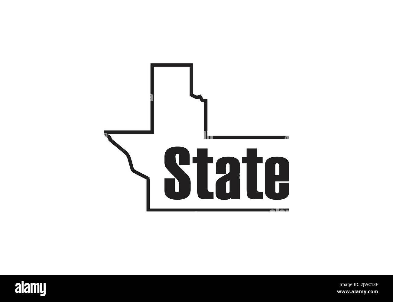 State Texas USA Logo Design Outline Texas Map Icon Design Template Stock Vector