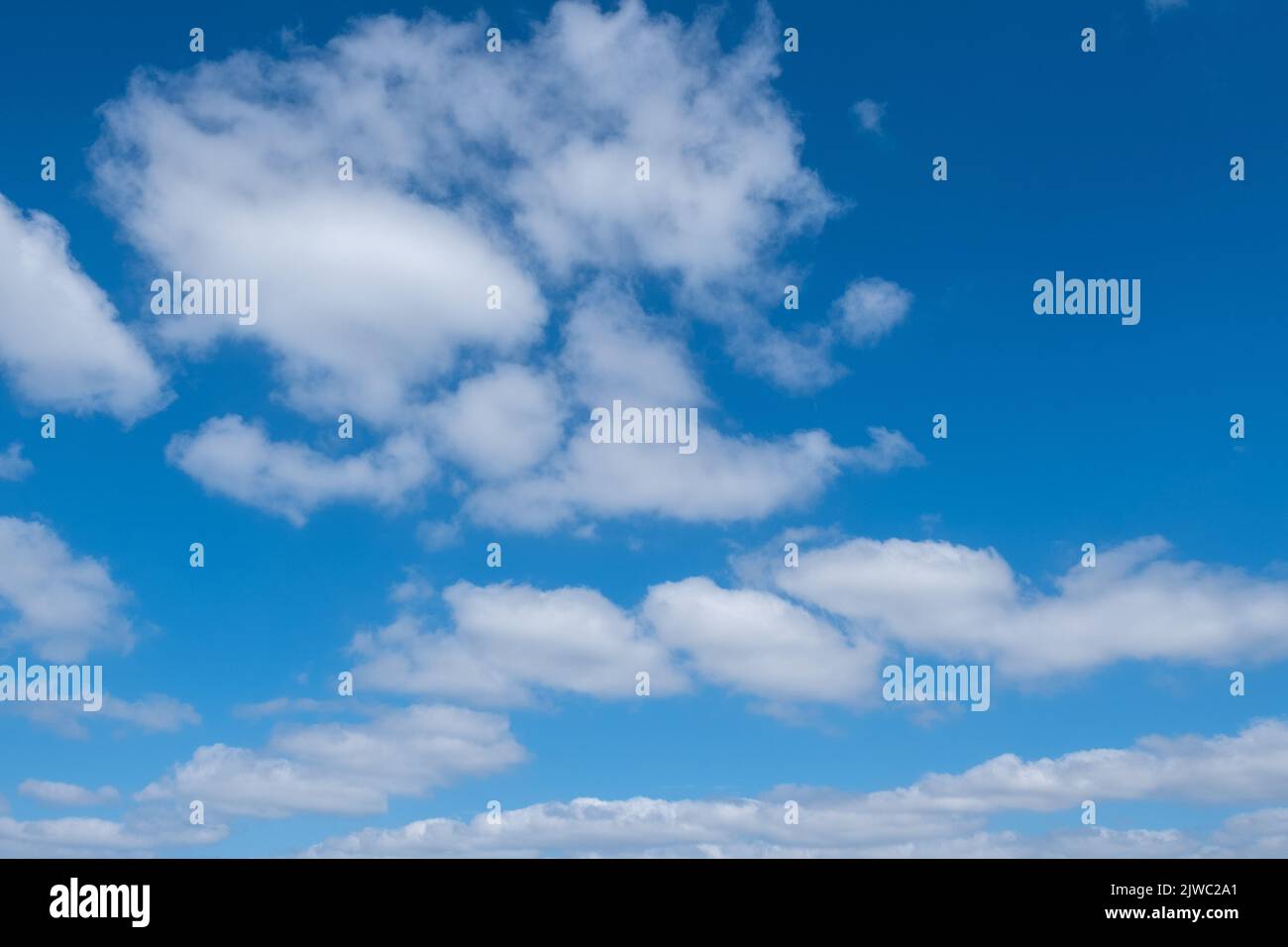 A beautiful bright blue sky with fluffy clouds Stock Photo - Alamy