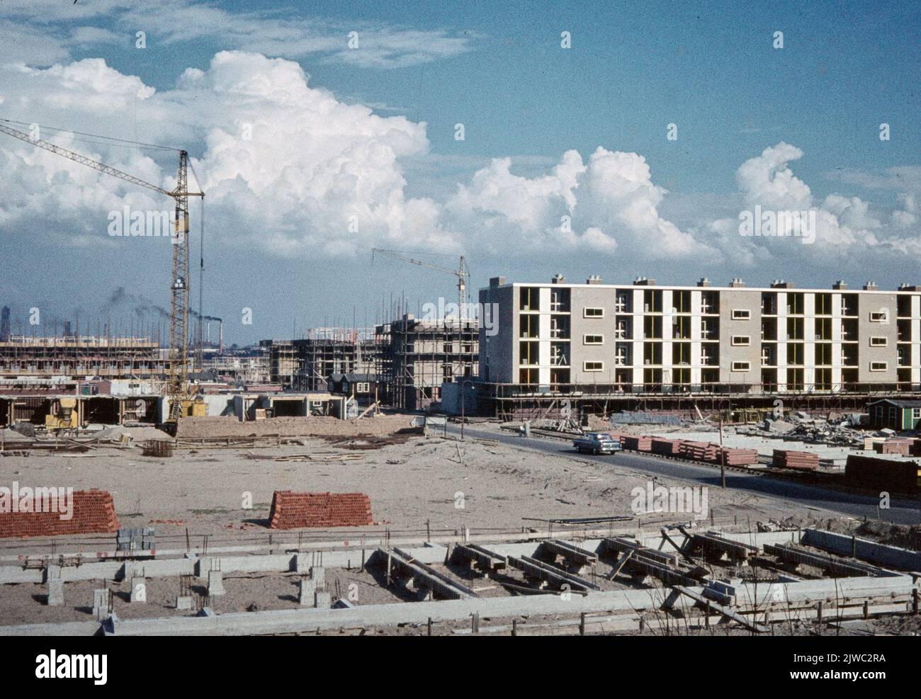 Image of the construction of a few apartment buildings in the