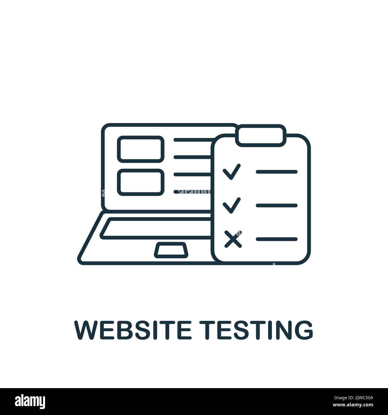 Website Testing icon. Line simple Web Development icon for templates ...