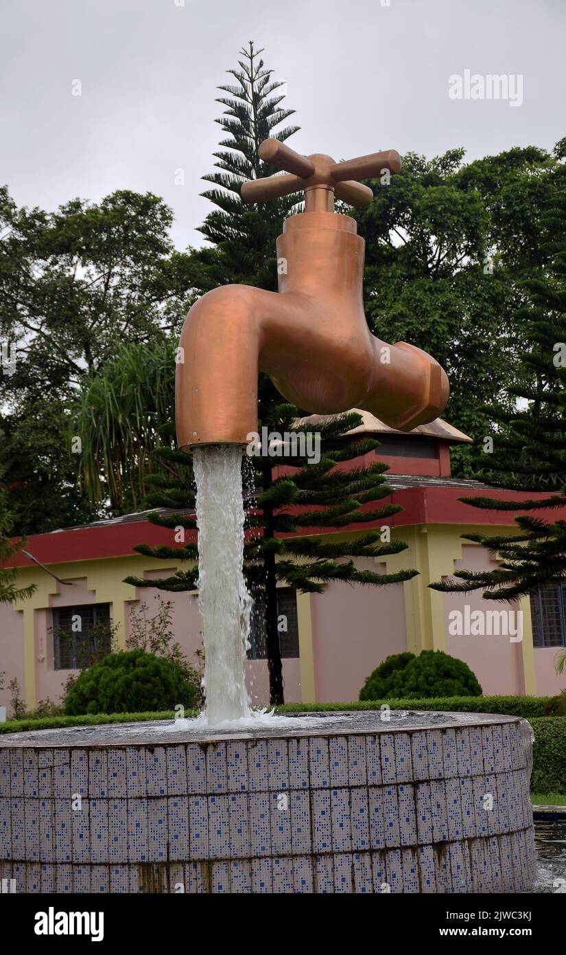 Magic Water Tap at North Bengal Science Centre in Siliguri Stock Photo