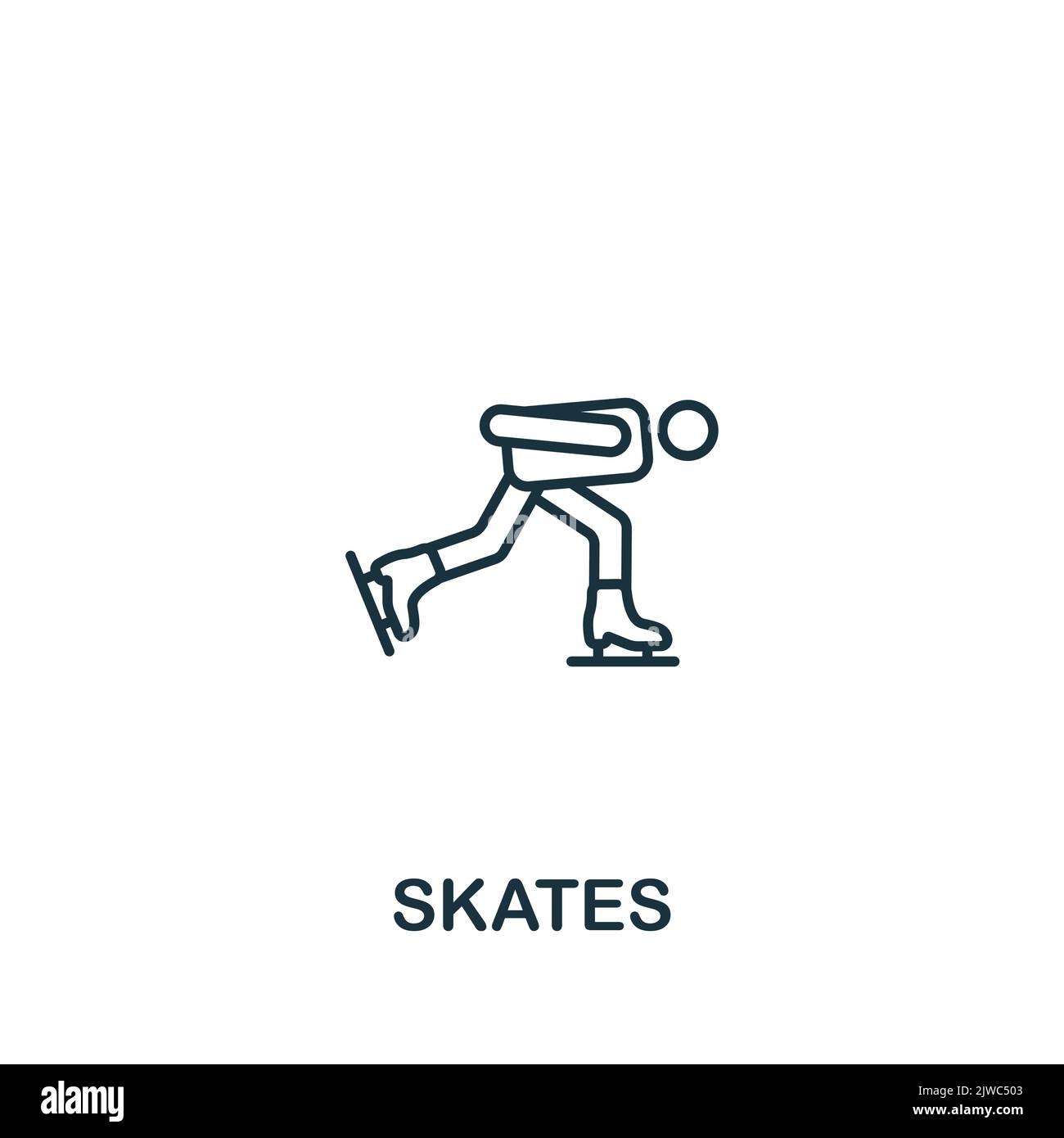 Skates icon. Line simple icon for templates, web design and infographics Stock Vector