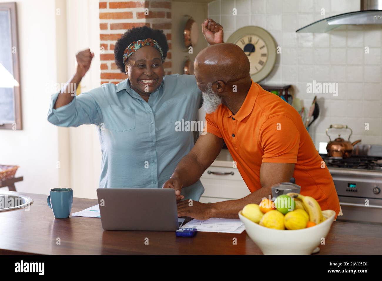 Senior african american couple spending time at home together Stock ...