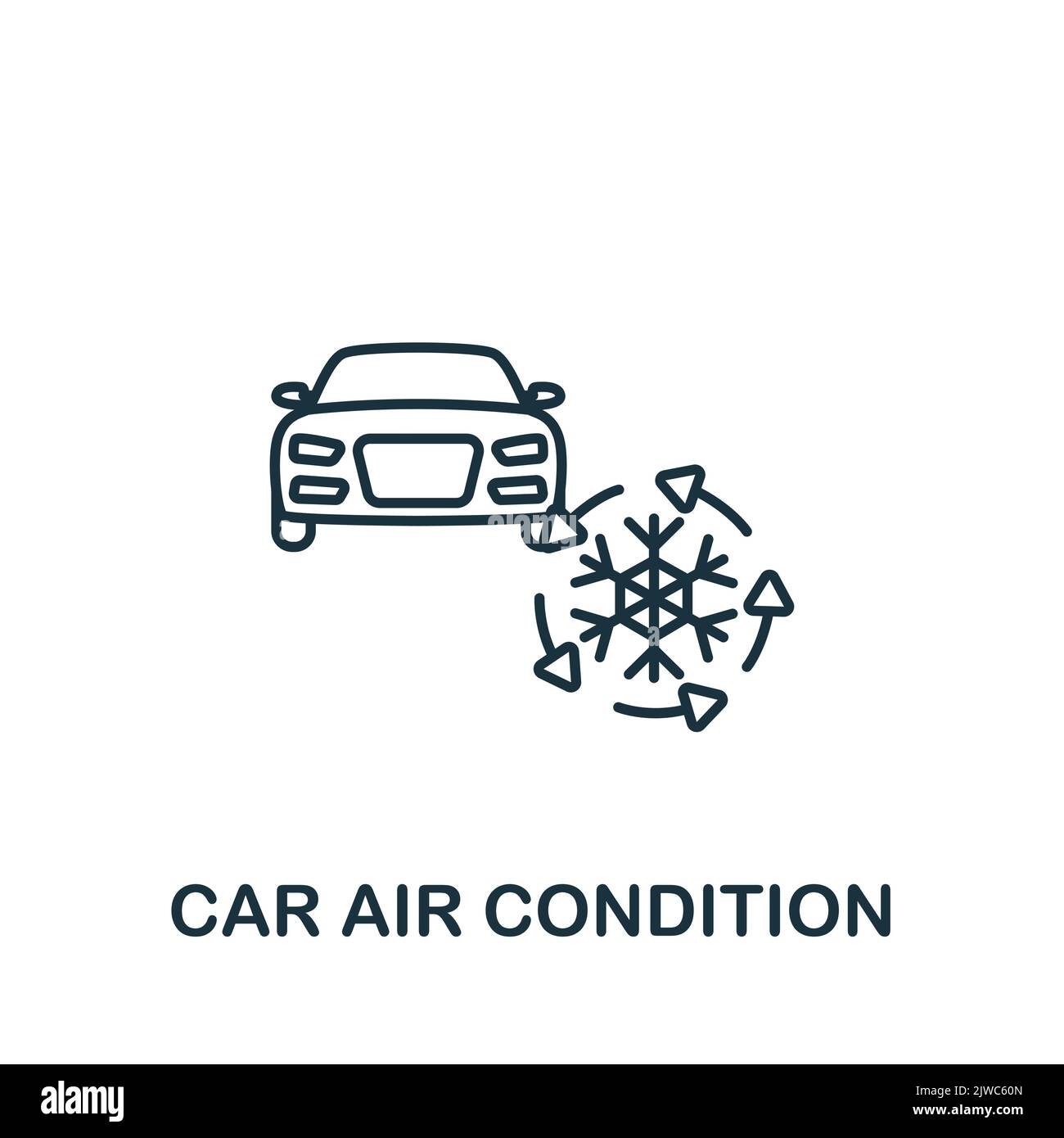 Car Air Condition icon. Line simple line Car Service icon for templates, web design and infographics Stock Vector