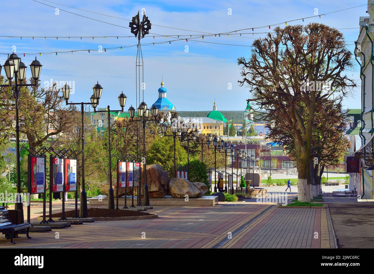 Cheboksary, Russia, 13.05.2022. The capital of the Chuvash Republic. Merchant Efremov Pedestrian Boulevard in the historical center of the city on the Stock Photo