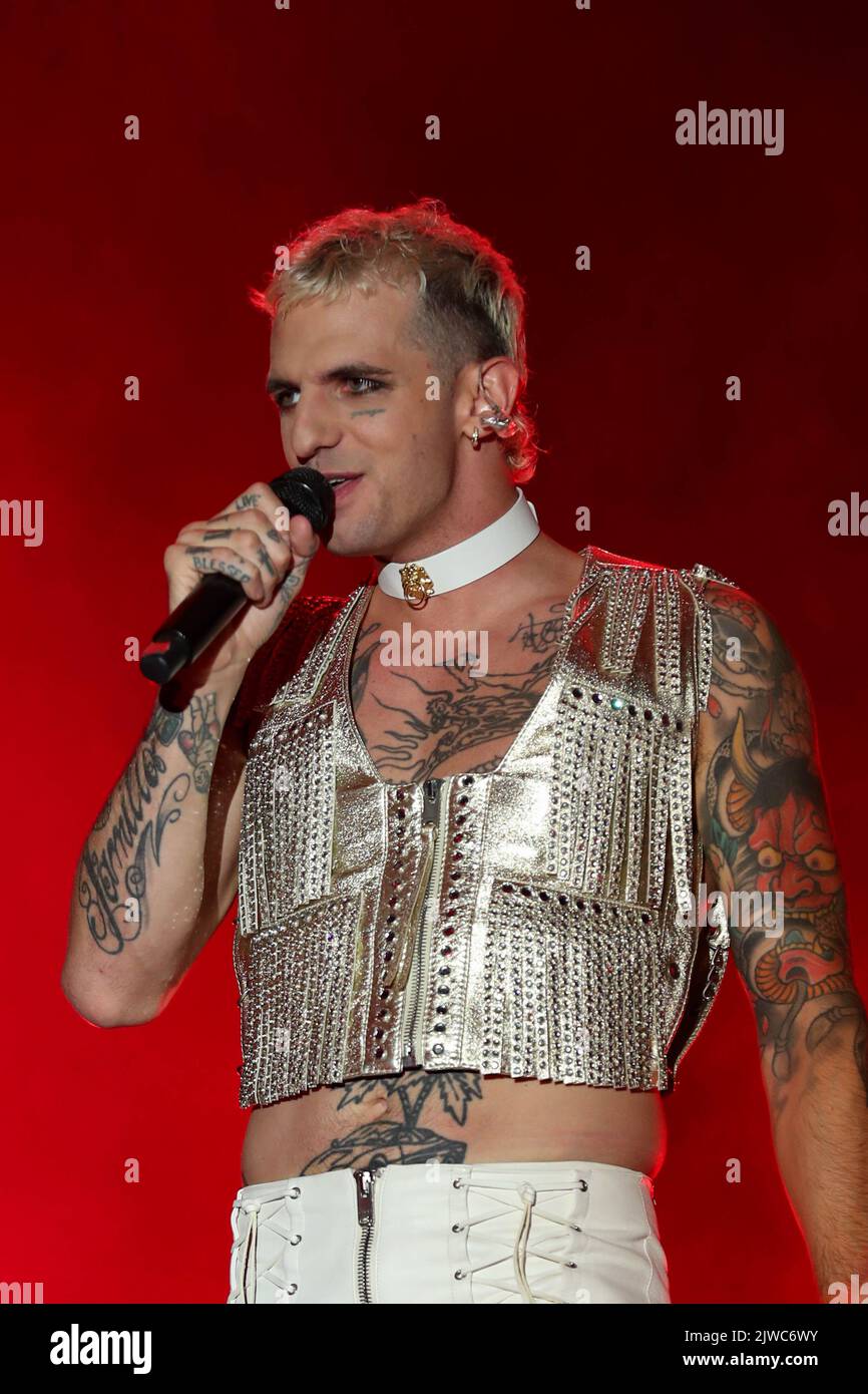 Prato, Italy. 04th Sep, 2022. Achille Lauro during Achille Lauro with  Electric Orchestra, Italian singer Music Concert in Prato, Italy, September  04 2022 Credit: Independent Photo Agency/Alamy Live News Stock Photo - Alamy