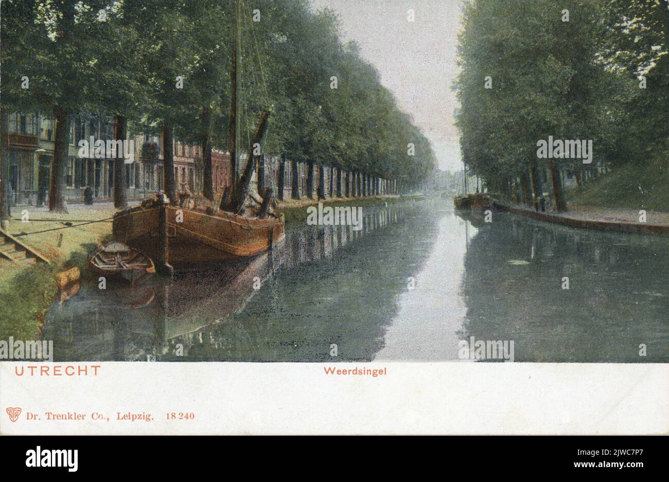 View of the Stadsbuitengracht in Utrecht Metl on the left the Weerdsingel W.Z. And on the right the horse field. Stock Photo