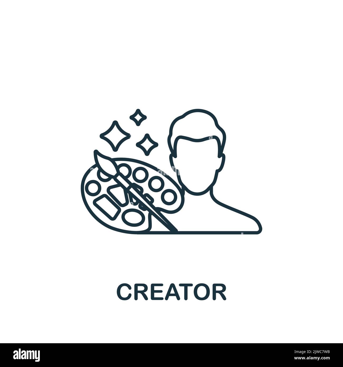 Creator icon. Line simple Crowdfunding icon for templates, web design and infographics Stock Vector